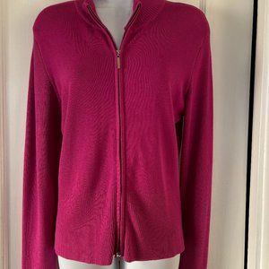 Women's Fusia fully zipped sweater, made in Italy, size M, pre-worn